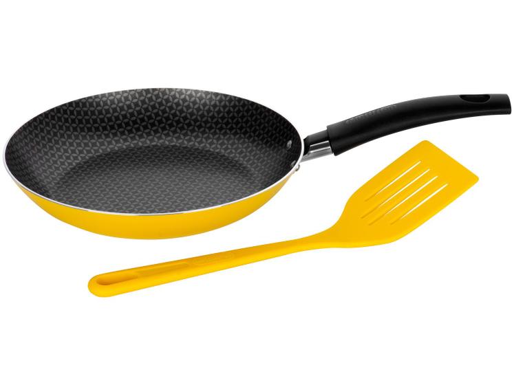 Imagem de Frigideira Antiaderente Multiflon de Alumínio com Espátula Color Amarela 24cm