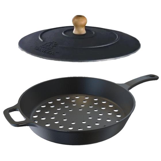 Imagem de Frigideira Assadeira Grill Furada de Ferro Fundido T/F 30cm