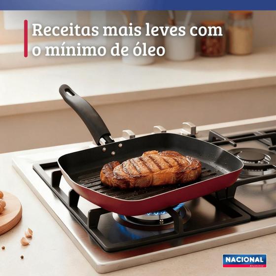 Frigideira Bifeteira Grill Antiaderente Ipanema Cereja Nacional