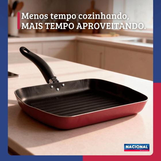 Frigideira Bifeteira Grill Antiaderente Ipanema Cereja Nacional