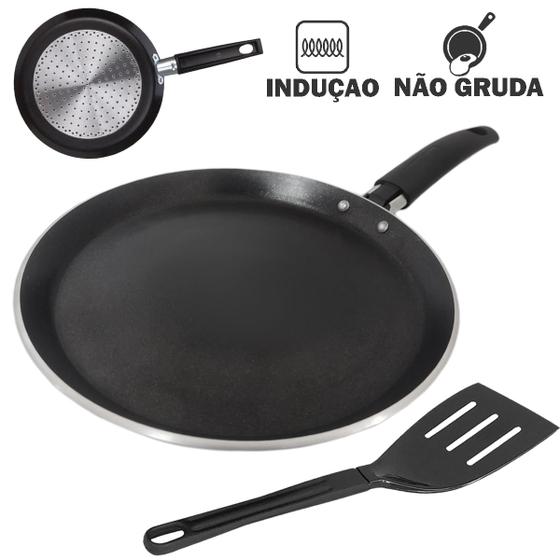 Imagem de Frigideira Crepeira Panquequeira Tapioqueira Fogão de Indução Antiaderente 22cm Multiflon