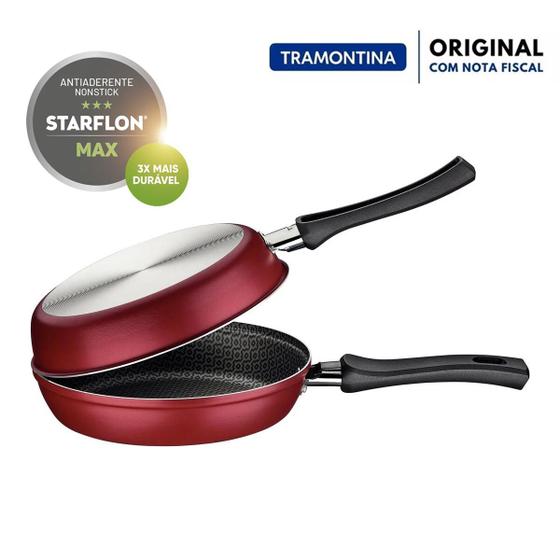 Imagem de Frigideira Dupla Starflon Vermelho Tramontina Loreto 20cm