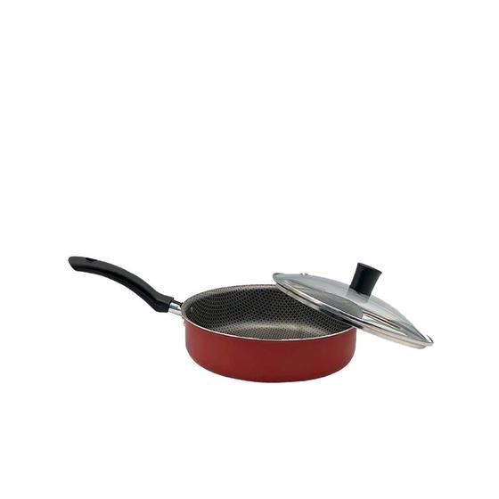 Imagem de Frigideira Enjoy Reta 24 cm com Tampa de Vidro - Cabo anatômico baquelite.