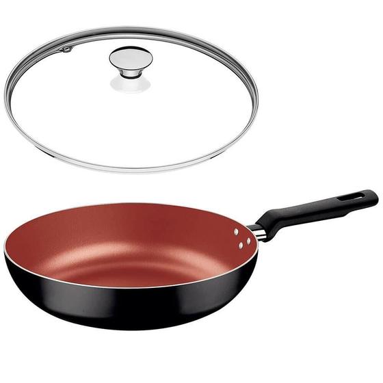Imagem de Frigideira Funda Tramontina Loreto 24cm 2,2L Alumínio com Rev. Interno Antiad Starflon Max Com Tampa