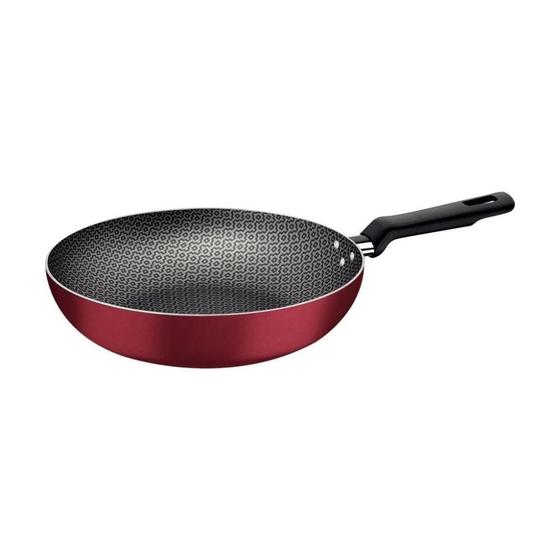 Imagem de Frigideira Funda Tramontina Loreto em Alumínio com Revestimento Interno e Externo em Antiaderente Starflon Max Vermelho 24 cm 2,2 L