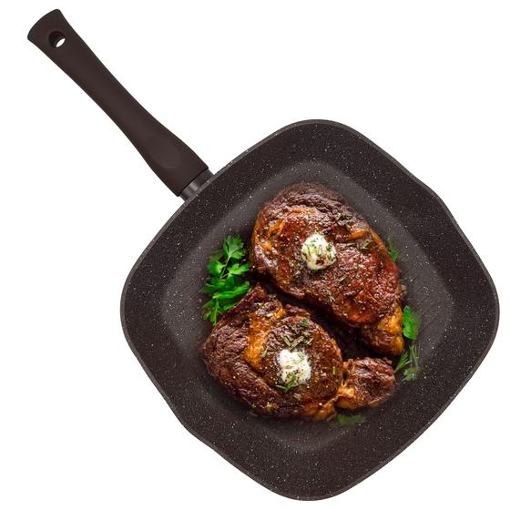 Frigideira Grill Antiaderente Quadrada 39cm Grey Galaxy Mundial Fritadeira Cerâmica 3mm Fogão Indução Elétrico Menor preço em Frigideira Grill Antiaderente Quadrada 39cm Grey Galaxy Mundial Fritadeira Cerâmica 3mm Fogão Indução Elétrico