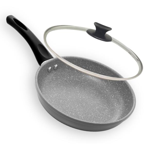 Imagem de Frigideira Lyor Antiaderente Indução Granilite Cinza com Tampa