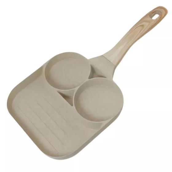 Imagem de Frigideira Multifuncional 3 Em 1 Ovos Hamburguer Antiaderente Com Alca Branco Top Chef