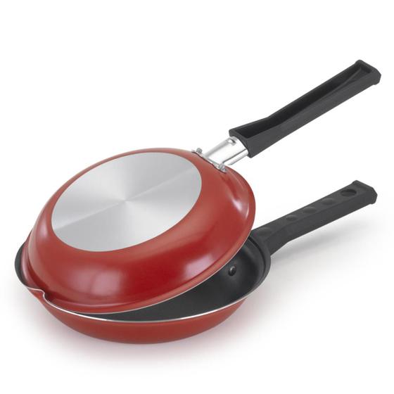 Imagem de Frigideira omeleteira cor vermelha 18 cm