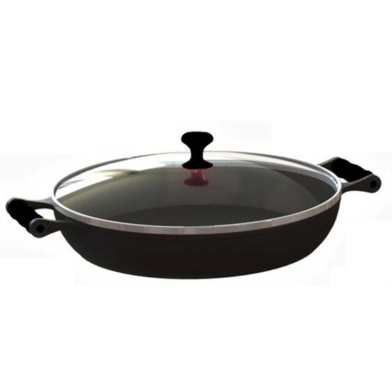 Imagem de Frigideira Paella com alças de silicone Preto e tampa 36 Cm