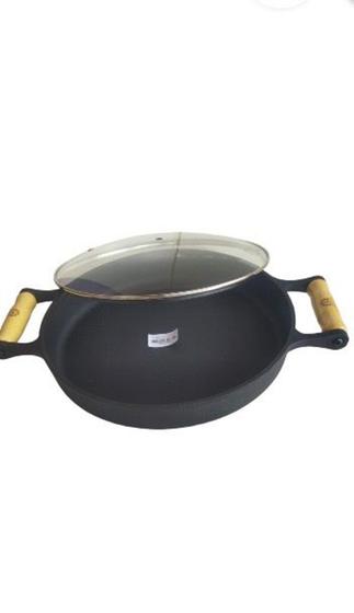 Imagem de Frigideira Paella com alças de silicone Preto e tampa 36 Cm - Libaneza