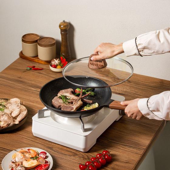 Menor preço em Frigideira Panela Antiaderente De Indução Cerâmica Polida Linha Premium