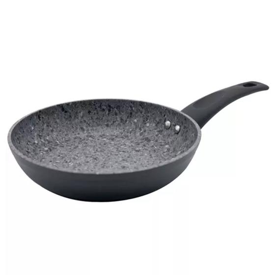Imagem de Frigideira Revestimento Granito Antiaderente Cor Preto Fosco Sem Tampa Spice Com Indução Vários Tamanhos A5 Importadora 