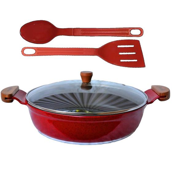 Imagem de Frigideira Vermelho Antiaderente Titanium Talher 03 AM 30cm