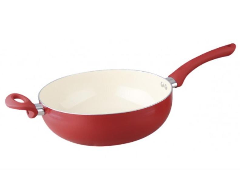 Frigideira Wok Ceramic Vermelha 28 cm - 5 estrelas Menor preço em Frigideira Wok Ceramic Vermelha 28 cm - 5 estrelas