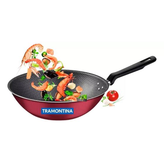 Imagem de Frigideira Wok Grande Antiaderente 28cm Loreto Tramontina