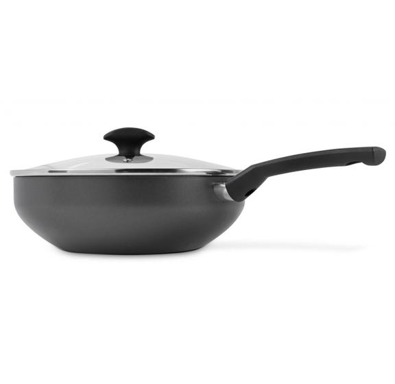 Frigideira Wok Indução Antiaderente Multiflon com Tampa de Vidro 28 cm Menor preço em Frigideira Wok Indução Antiaderente Multiflon com Tampa de Vidro 28 cm