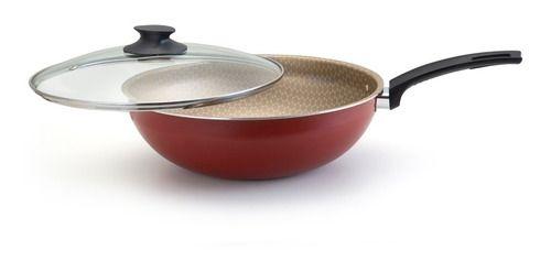 Imagem de Frigideira Wok Nº 28 Com Tampa Cor Vermelho