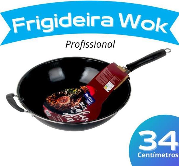 Imagem de Frigideira Wok Profissional Antiaderente 34 Cm - Fratelli