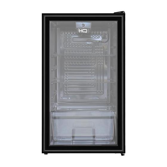 Imagem de Frigobar Expositor Vertical HQ Vidro Duplo 95 Litros Preto HQ-95FBPV 220V