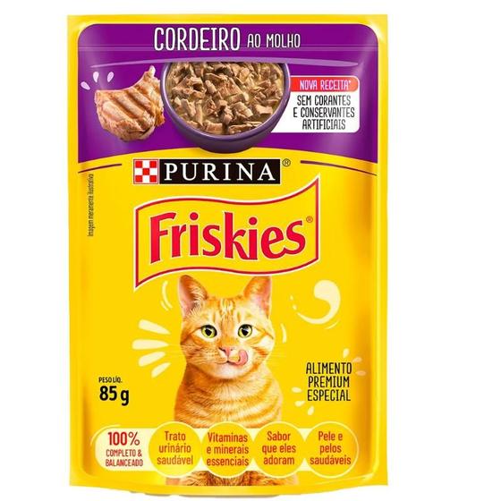 Imagem de Friskies Sachês para Gatos Adultos Sabor Cordeiro 85g