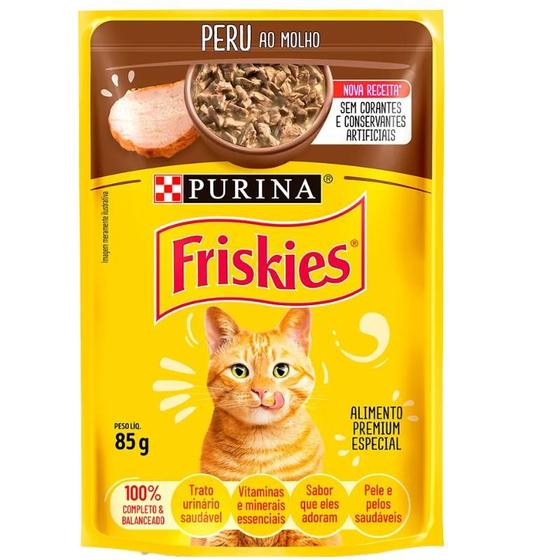 Imagem de Friskies Sachês para Gatos Adultos Sabor Peru 85g