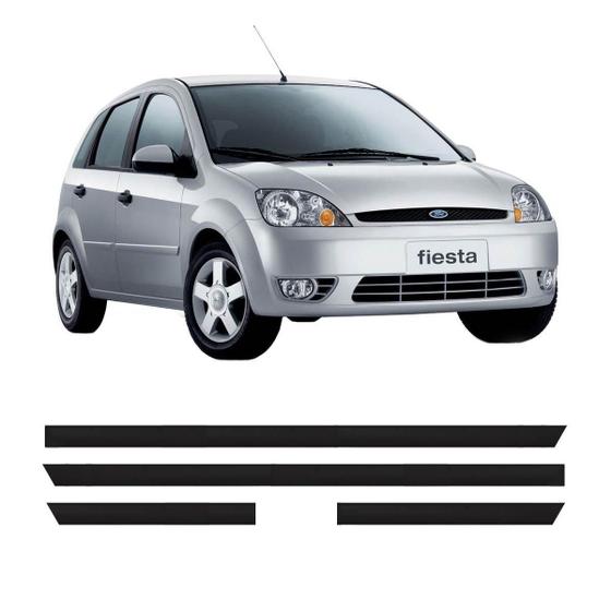 Imagem de Friso Lateral Ford Fiesta 2002 E 2003 Preto 4 Portas 1712A