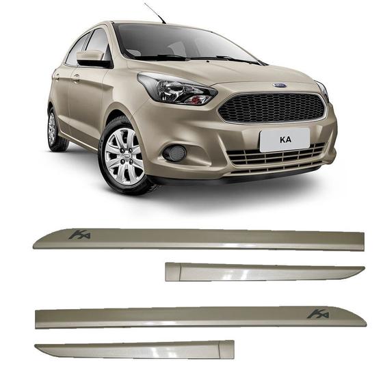 Friso lateral ford ka 2014 / 2017 prata riviera 4pcs (faca) Menor preço em Friso lateral ford ka 2014 / 2017 prata riviera 4pcs (faca)