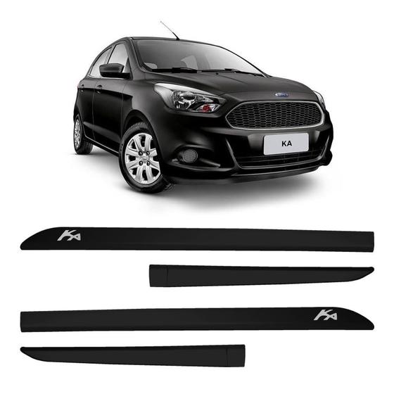 Friso lateral ford ka 2014 / 2017 preto ebony 4pcs (faca) Menor preço em Friso lateral ford ka 2014 / 2017 preto ebony 4pcs (faca)
