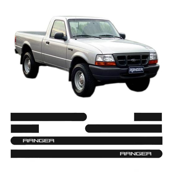 Imagem de Friso Lateral Ford Ranger Cab Simples Borrachão Nome 6245