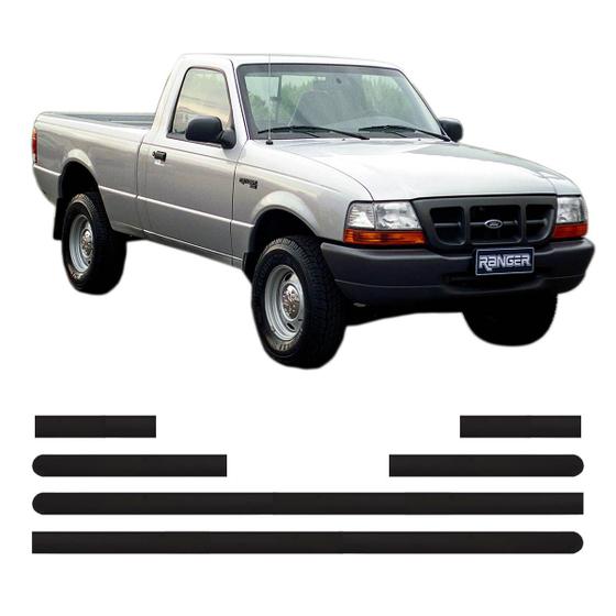 Imagem de Friso Lateral Ford Ranger Todos Cabine Simples Preto 6247a