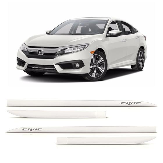 Friso lateral honda new civic 2017 branco estelar perolizado (faca) Menor preço em Friso lateral honda new civic 2017 branco estelar perolizado (faca)