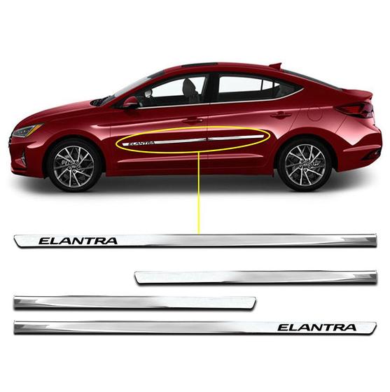 Imagem de Friso Lateral Slim Elantra 2012 a 2019 Kit Cromado Personalizado 4 Portas