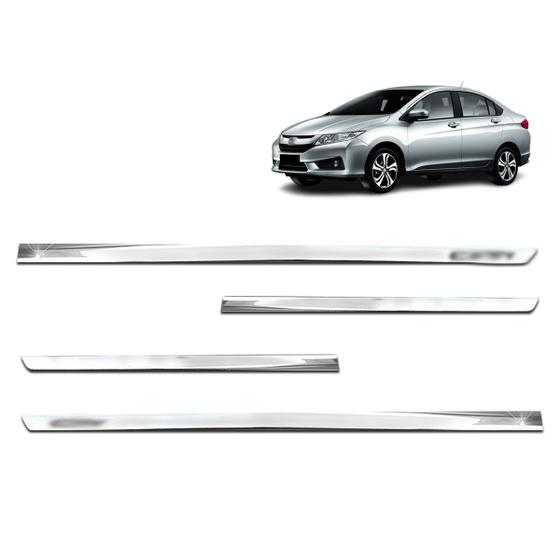 Imagem de Friso Lateral Slim Inferior City 2010 a 2023 Kit Cromado Personalizado 4 Portas