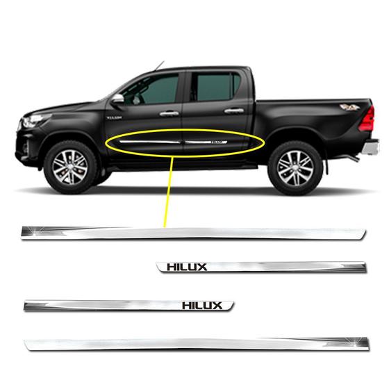 Friso Lateral Slim Inferior Hilux 2005 a 2023 Kit Cromado Personalizado 4 Portas Menor preço em Friso Lateral Slim Inferior Hilux 2005 a 2023 Kit Cromado Personalizado 4 Portas