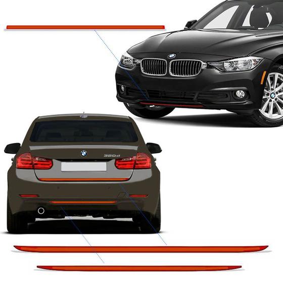 Imagem de Frisos Completo Bmw 320 328 2014/2015 Vermelho Refletivo