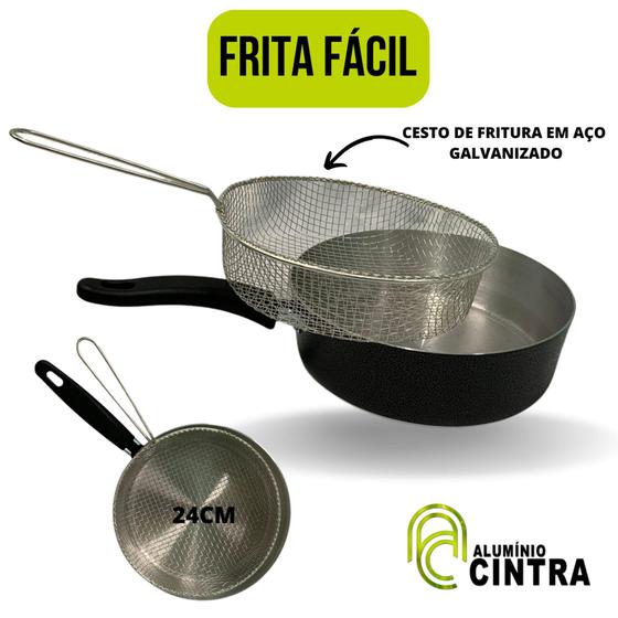 Imagem de FRITA FÁCIL FRIGIDEIRA DE FRITURA CESTO PENEIRA Nº 24CM