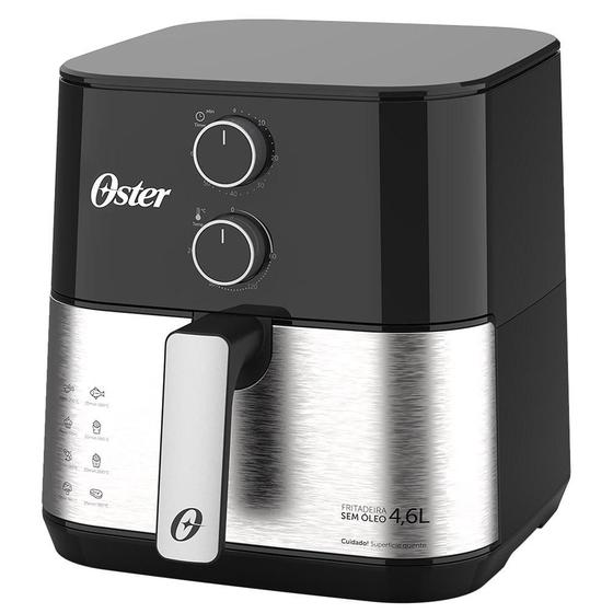 Imagem de Fritadeira Air Fryer 4.6L Inox Compact Oster OFRT520 Preta 127V