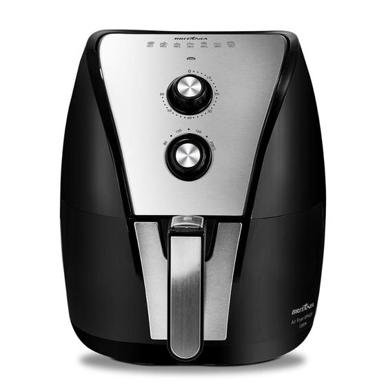 Imagem de Fritadeira Air Fryer Britânia 5 Litros Antiaderente 1500W Preto/Inox BFR40PI - 220V