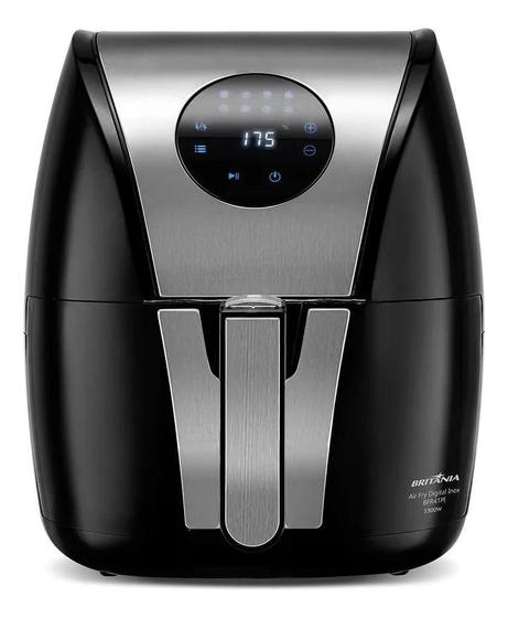 Imagem de Fritadeira Air Fryer Britânia Bfr41pi Digital Inox 1500w Cor Preto 127v