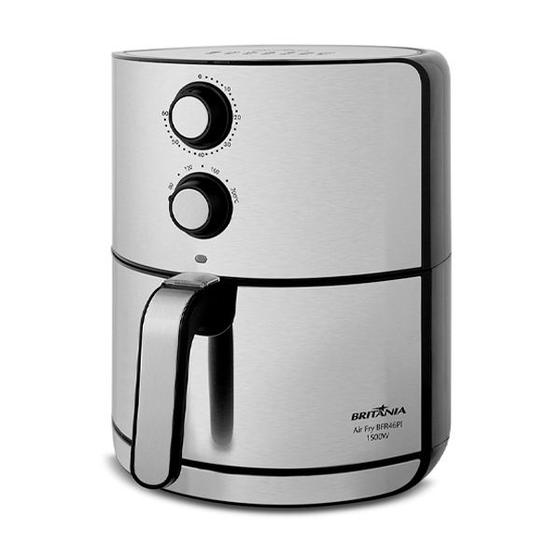 Imagem de Fritadeira Air Fryer Britânia BFR46PI 4,6L Display Analógico Preto e Inox 1500W