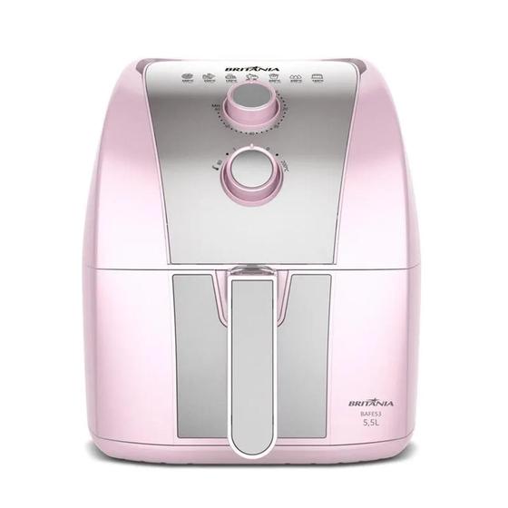 Imagem de Fritadeira Air Fryer Britânia Rosa Sem Óleo 1500w 5,5 Litros 220v