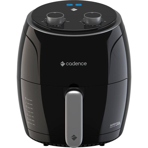 Imagem de Fritadeira Air Fryer Cadence sem Óleo 3,8L com Timer FRT410 Preto 110V Original Garantia 1 Ano