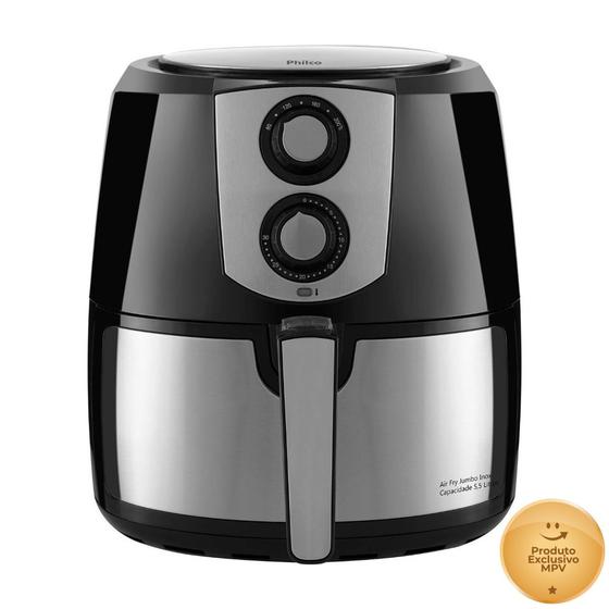 Fritadeira Air Fryer Philco Jumbo Inox PFR06PI 5,5L Preta/Inox