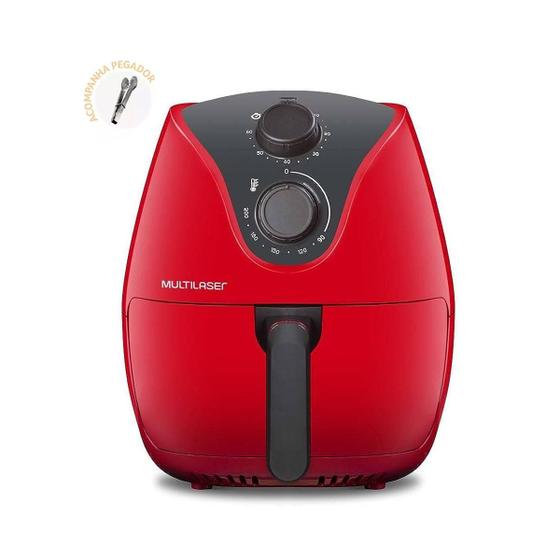 Fritadeira Airfryer Elétrica sem Óleo Vermelha 4 Litros 1500w