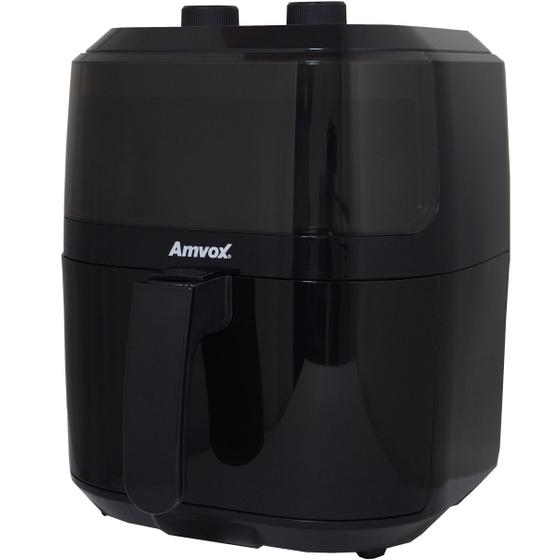 Imagem de Fritadeira AirFryer Sem Óleo 5 Litros 110V Panela Elétrica 1400W Timer Preta Amvox Arf 1250 127V