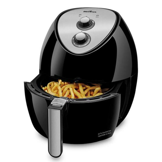 Imagem de Fritadeira Britânia Air Fry S/ Óleo Gourmet Preta e Inox 1400w 110V