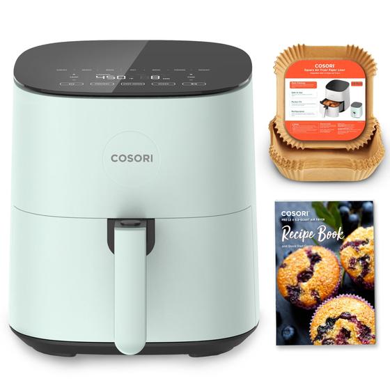 Imagem de Fritadeira de ar comprimido COSORI Air Fryer Pro LE 5-Qt com 20 forros verdes