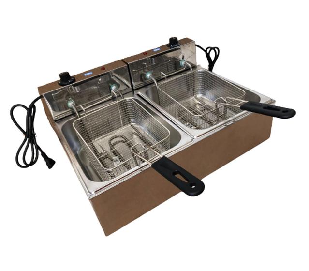 Fritadeira elétrica 10 litros 2 cubas em aço inox profissional Menor preço em Fritadeira elétrica 10 litros 2 cubas em aço inox profissional