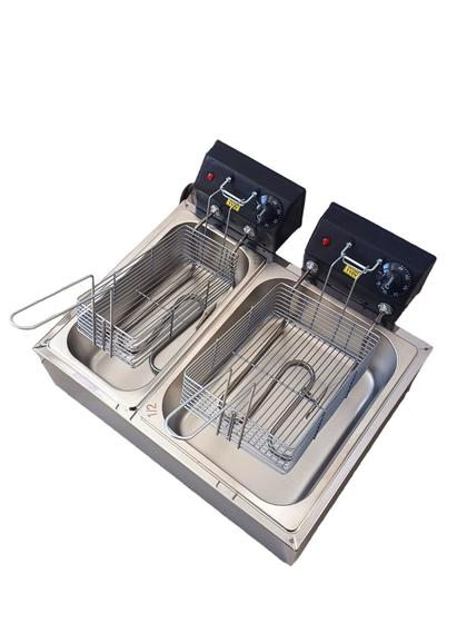 Imagem de Fritadeira elétrica 8 litros profissional inox 2 cubas